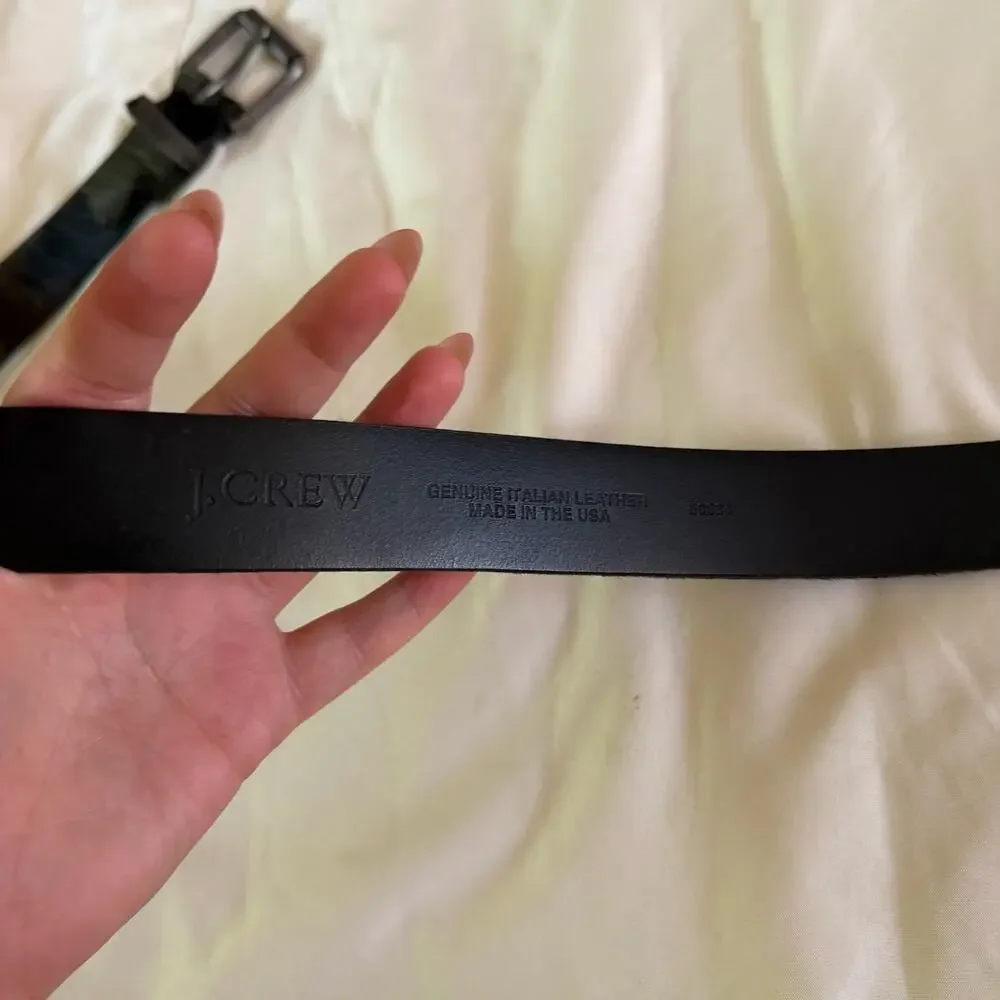 J Crew Camouflage Genuine Italian Leather Belt Wmns L